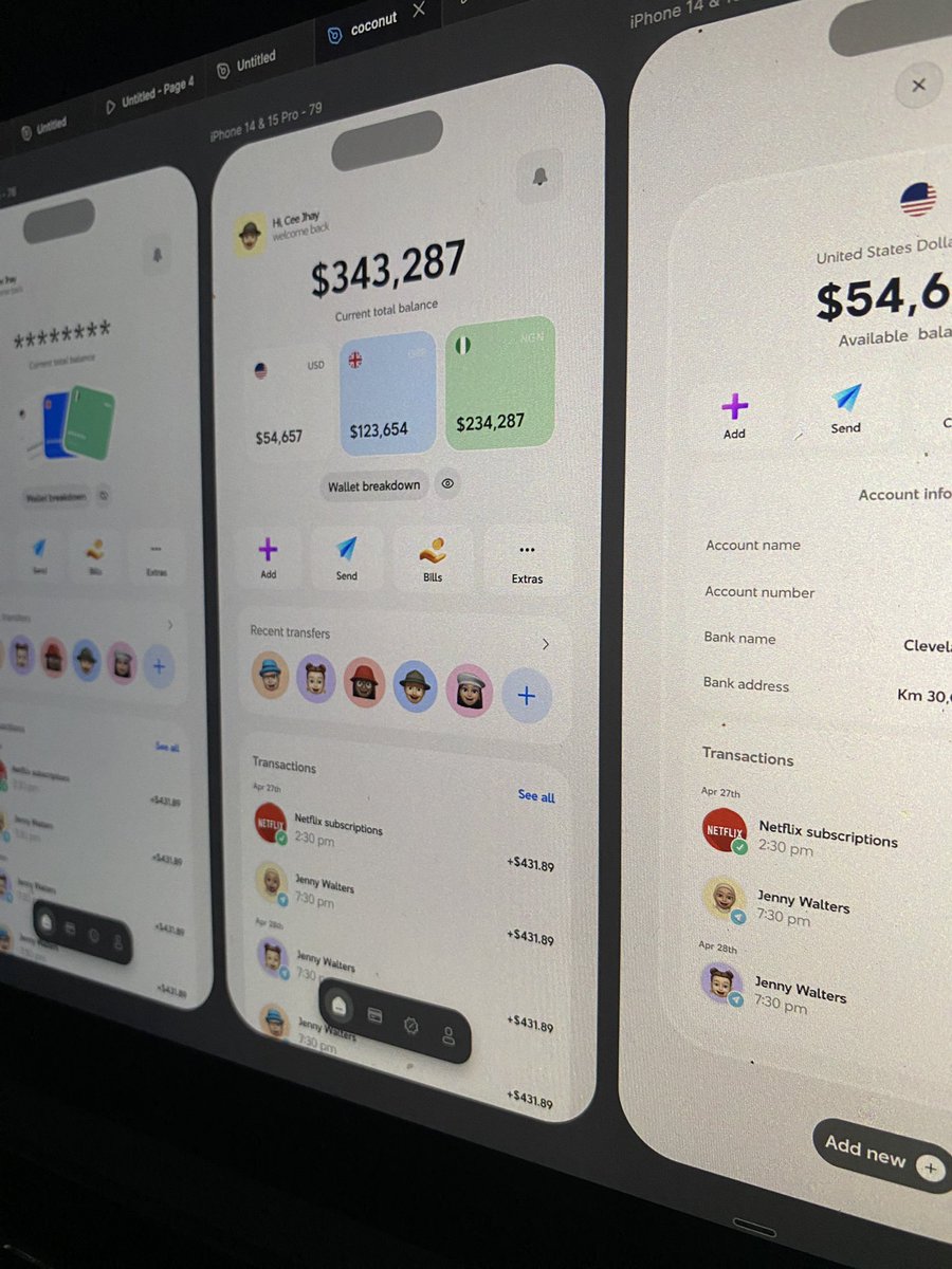 Thedesigntool's tweet image. Ongoing banking app project I’m working on 🚧