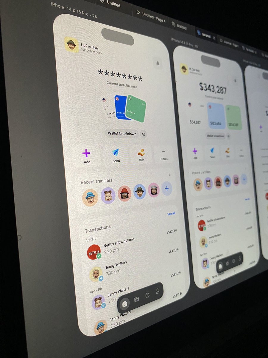 Thedesigntool's tweet image. Ongoing banking app project I’m working on 🚧