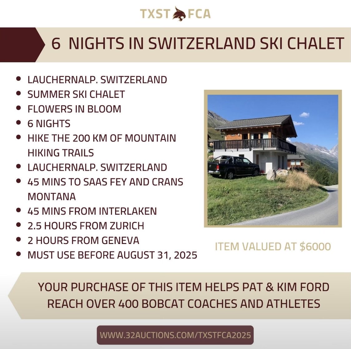 How about a 6 night get a way to the Swiss Alps?