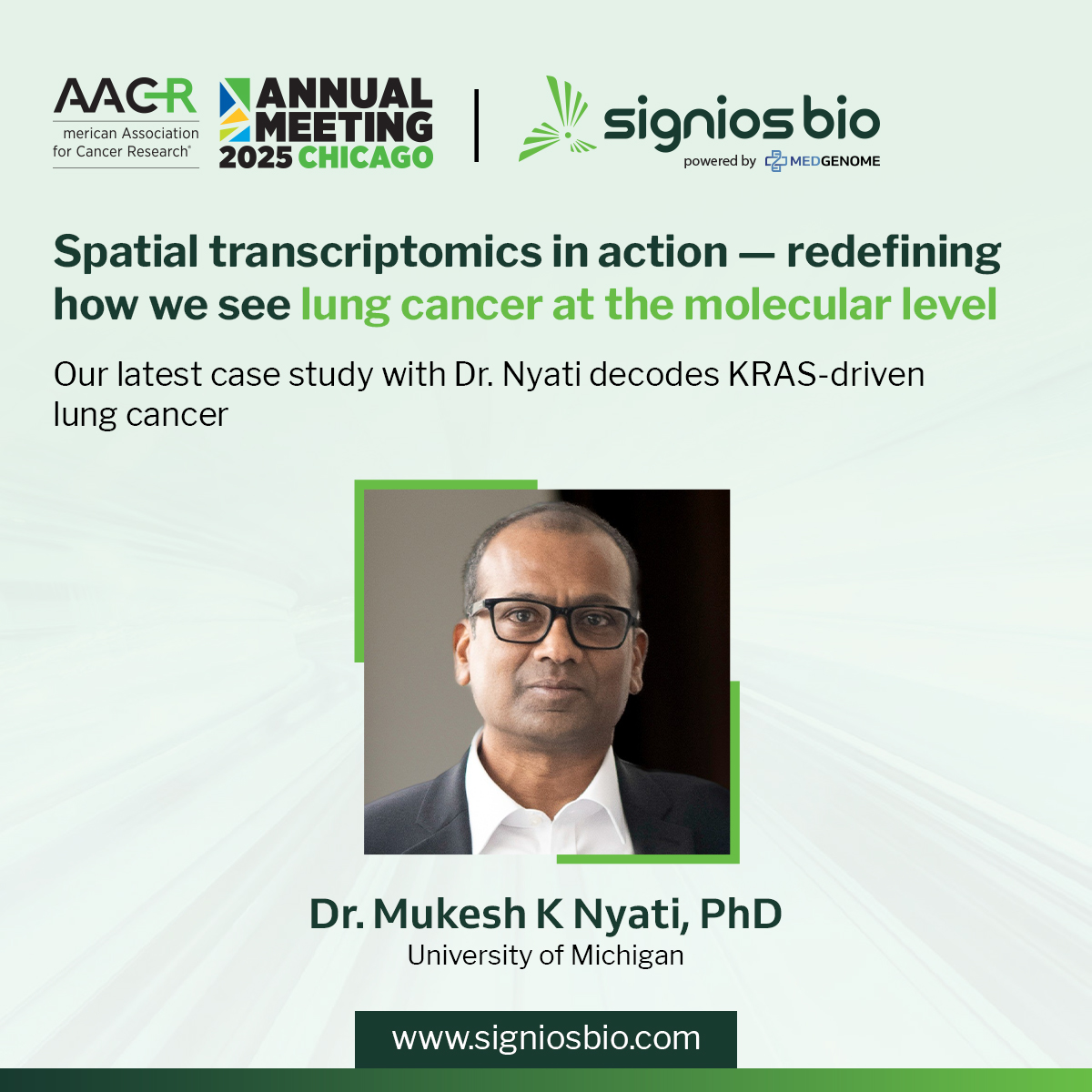 SigniosBio (@signiosbio) on Twitter photo Happening Today! Join <a href="/MukeshKNyati/">Mukesh Nyati</a> at #AACR25 to hear how #SigniosBio's spatial transcriptomics mapped the TME in KRAS models. Catch Dr. Nyati at Booth #2364 at 2pm today to discuss the findings!
#SpatialTransciptomics #CancerResearch #ScienceOfSignals Happening Today! Join <a href="/MukeshKNyati/">Mukesh Nyati</a> at #AACR25 to hear how #SigniosBio's spatial transcriptomics mapped the TME in KRAS models. Catch Dr. Nyati at Booth #2364 at 2pm today to discuss the findings!
#SpatialTransciptomics #CancerResearch #ScienceOfSignals