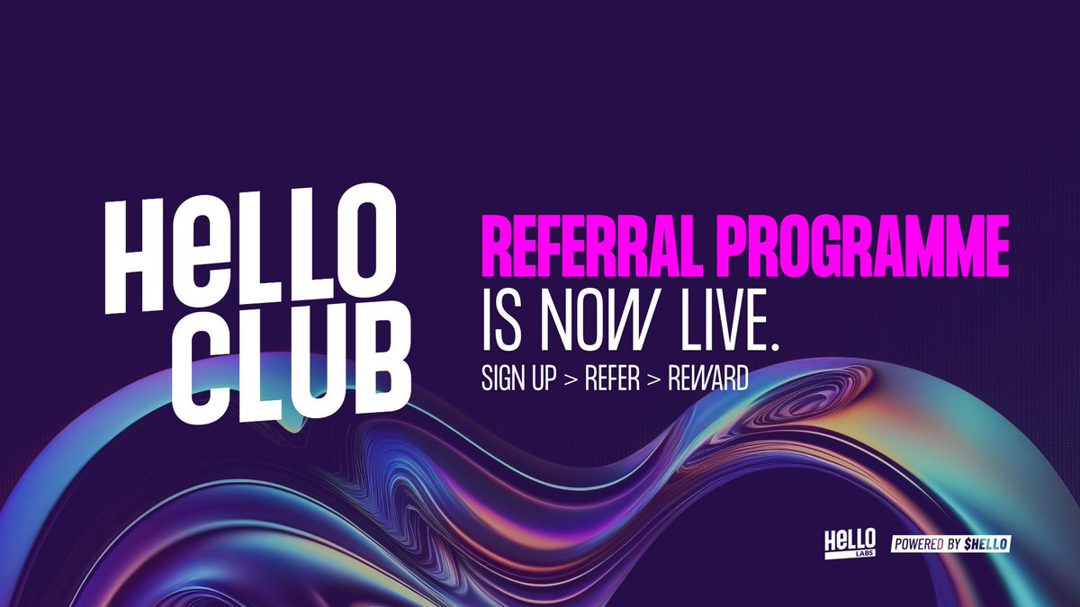 Announcement:
The HELLO Club Referral Program is now live!

1. Sign up
2. Complete your HELLO Profile
3. Refer your friends

Earn rewards for being early 🎁

Official Link: club.hello.one 
👇 Here's what’s coming

🧵 1/5
