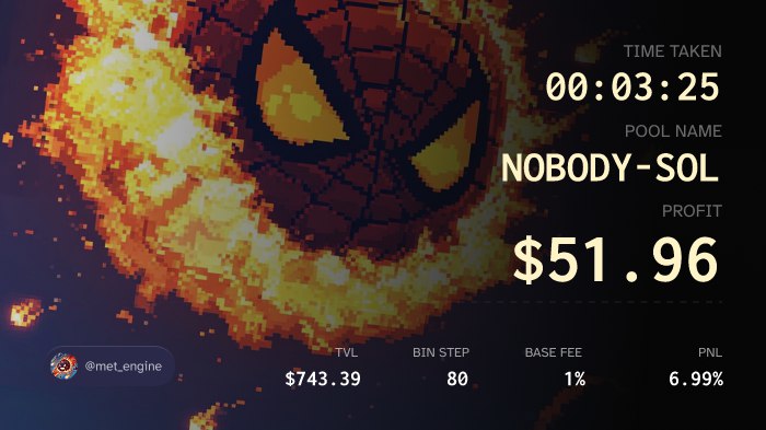 DontRunImAsian's tweet photo. I get asked a lot how I can afford my lifestyle. Netflix Premium, Hulu with no ads, all the skins on League of Legends.

Here's the secret. I use @Met_Engine DLMM copy trading bot. If you have telegram, you just need to click this link to get started https://t.co/UWEn8pgJqm

I'll copy my own wallet most of the time but if I feel really degen, I will look up someone who is speed running through multiple runners that day and shadow them. It is really quick to setup and the team is helpful on all questions and suggestions.