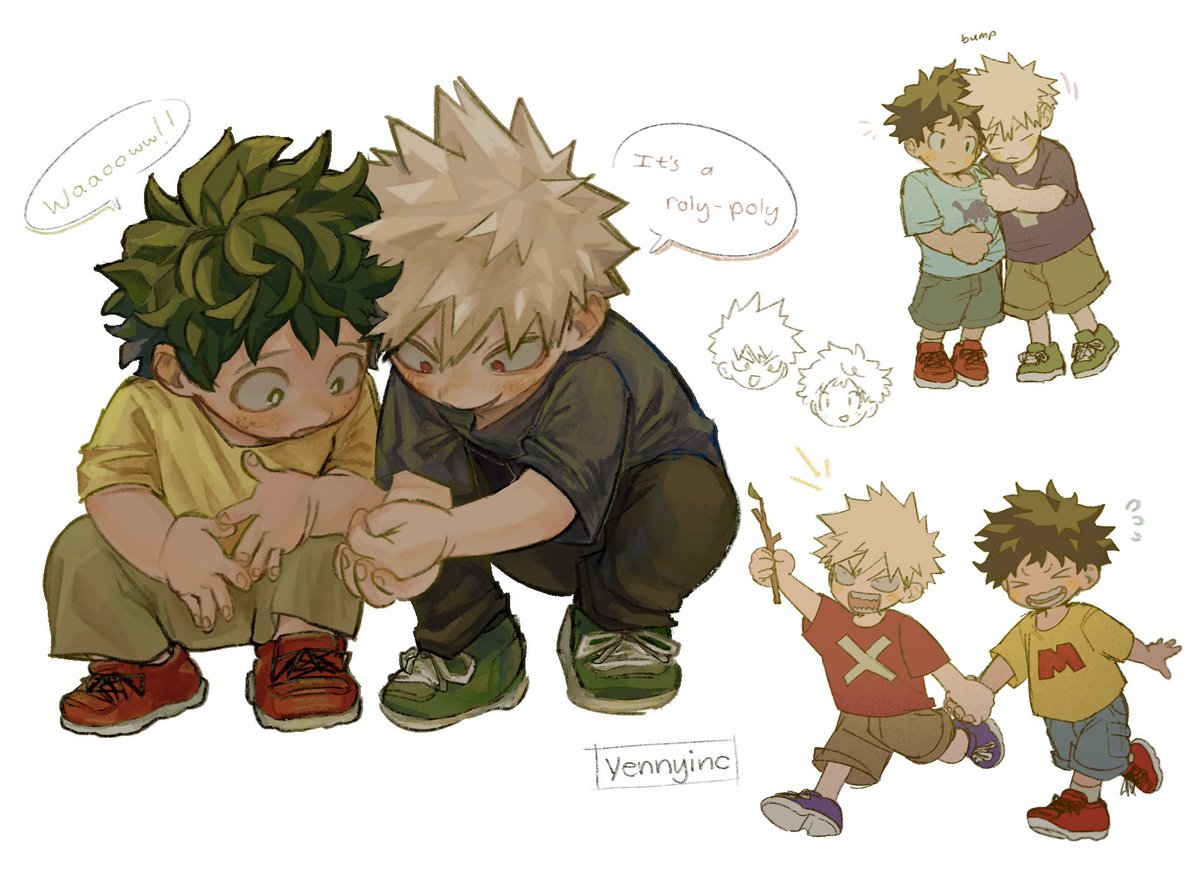ART TRADE WITH <a href="/beybuniki/">🚬🐶</a> <33333 kid bakugo and Deku playing