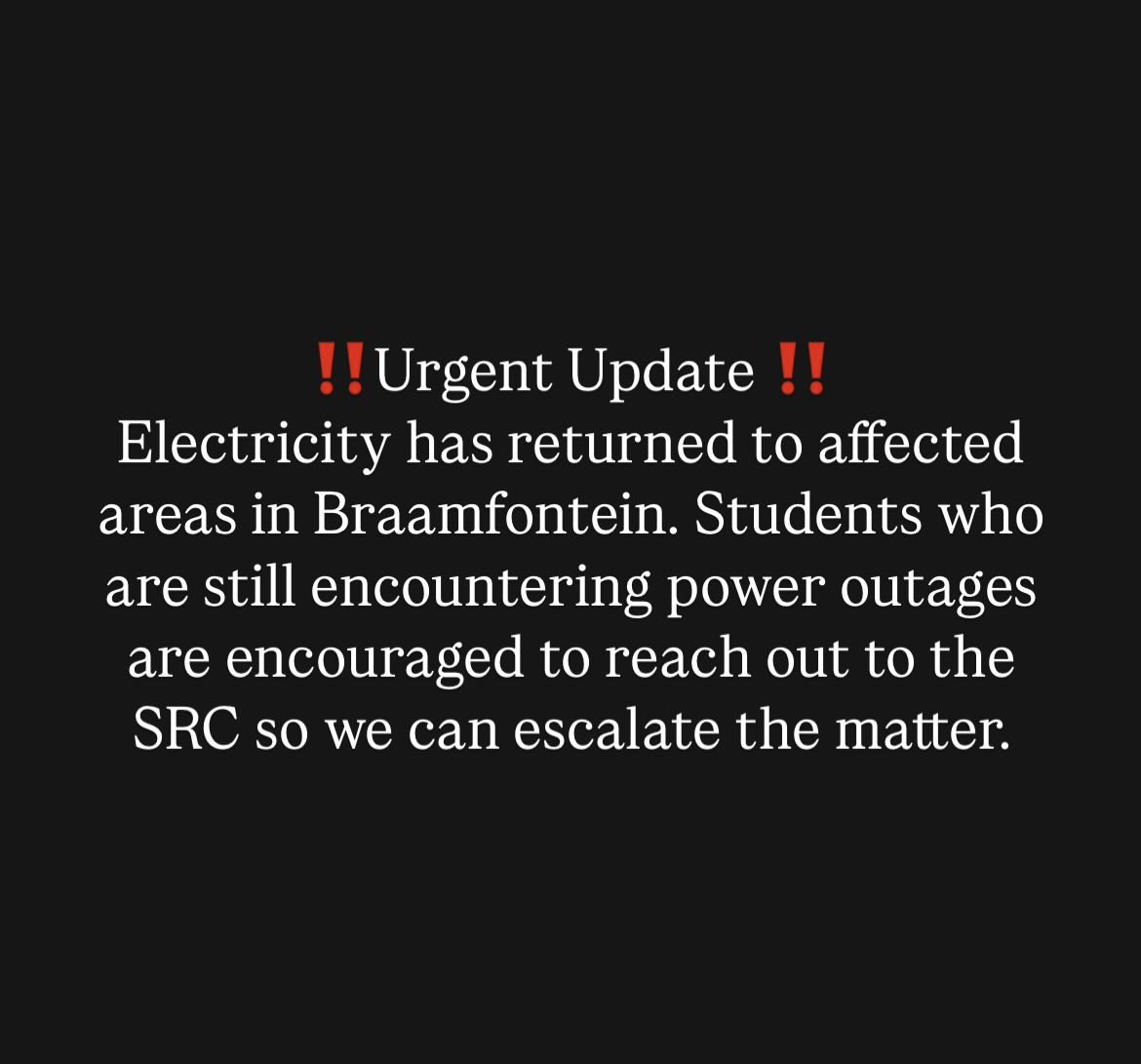 ELECTRICITY OUTAGE UPDATE ‼️