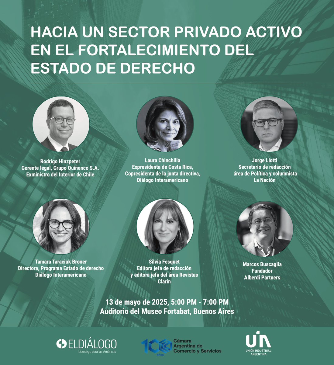 ¿Cómo puede el sector privado convertirse en un actor proactivo para fortalecer el Estado de derecho y la gobernanza democrática?

Conversaremos en Buenos Aires sobre su rol y la fragilidad institucional.

📆 13 de mayo, 5:00 PM - 7:00 PM
🔗RSVP: thedialogue.org/event/hacia-un…