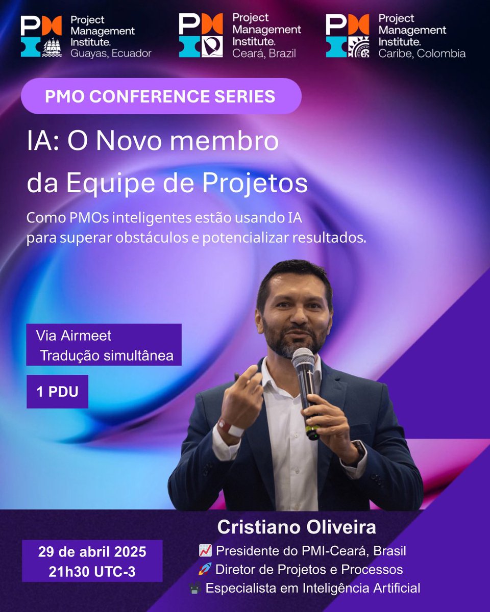 ¿La IA ya forma parte de tu equipo de proyectos?

Descubre cómo integrarla en tu PMO.
Únete al evento: “IA: El nuevo miembro del equipo de Proyectos”

Con Cristiano Oliveira, PMI Ceará, Brasil 

29/04 – 19h30 UTC-5 
Vía Airmeet

Regístrate: pmilatam.airmeet.com/e/26425430-194…