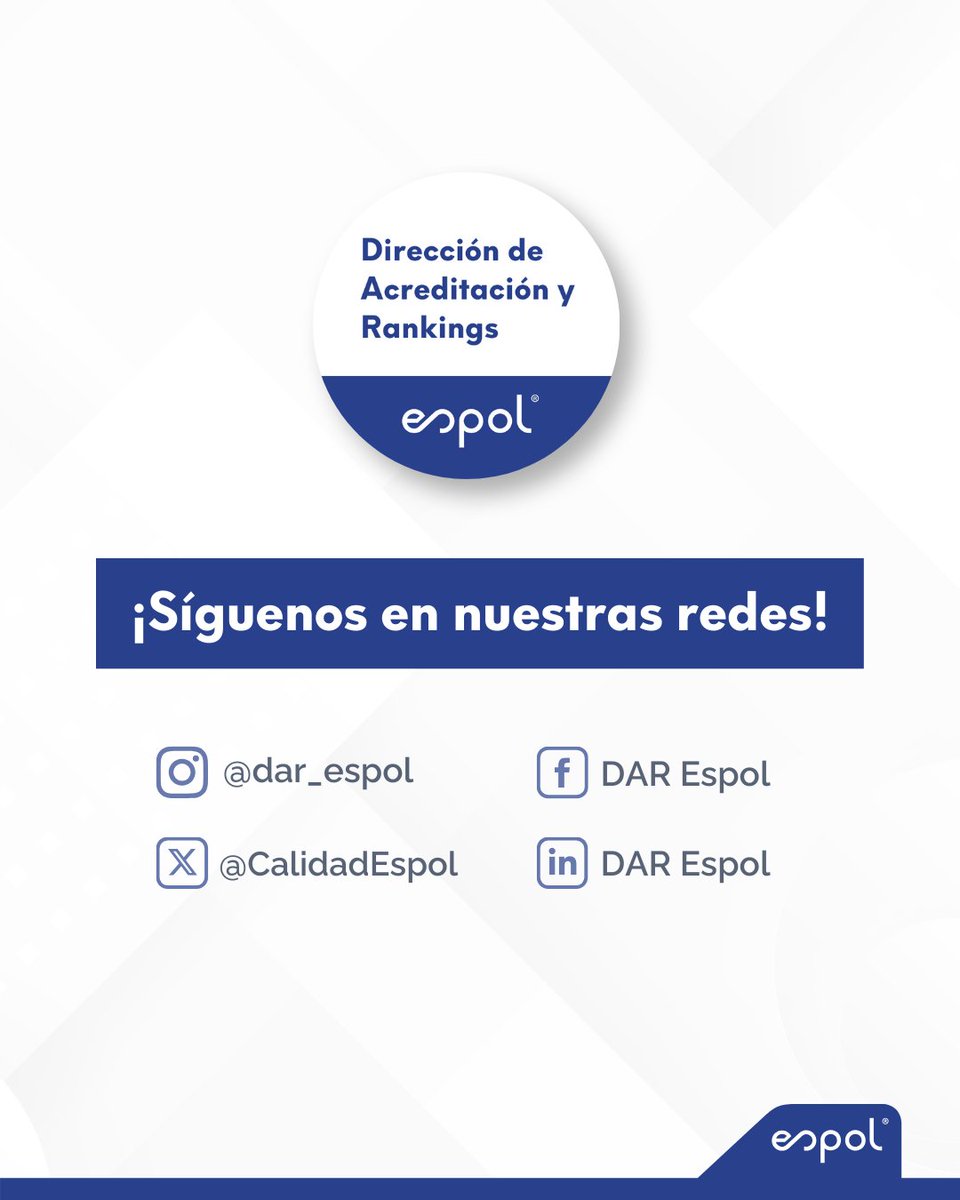La carrera de Biología de la #ESPOL es la única en Ecuador y primera en Sudamérica con la prestigiosa acreditación internacional de la Royal Society of Biology (RSB). ¡Excelencia reconocida! 🎓🌟

#biologia #acreditación #internacional #royalsocietyofbiology #espol