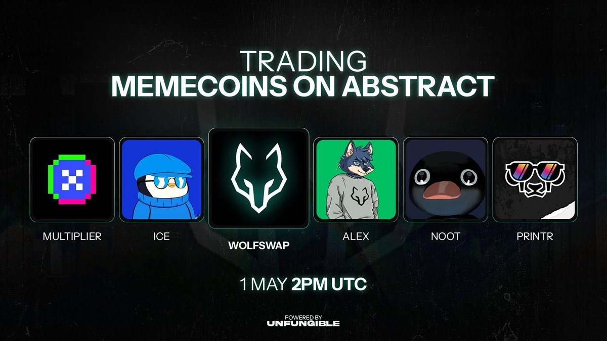 TRADING MEMECOINS ON ABSTRACT

🗓️ MAY 1,
⏰ 2PM UTC

Join Us As We Dive Into This Discussion. 
Set your reminders in the thread below 🧵👇