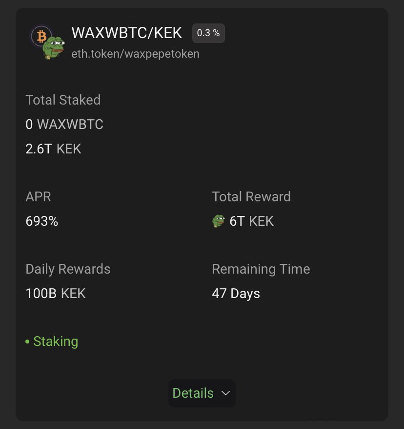 wrapped $BTC LP Farm Live! 👀👀👀

Pair your wBTC with $KEK and start earning that sweet APR!!

alcor.exchange/farm?contracts…