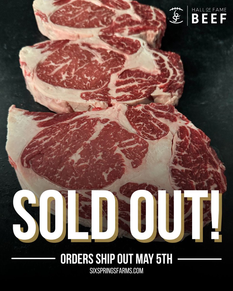 Wow! We’re officially sold out again! Your support and enthusiasm means the world to our family and farm team. Thank you for believing in what we’re building here with Hall of Fame Beef. More inventory will be coming soon!
#HallOfFameBeef #WorthTheWait