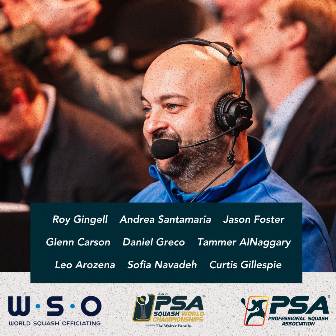 WSO are proud to announce the allocation of referees for the 2024-25 PSA Squash World Championships!