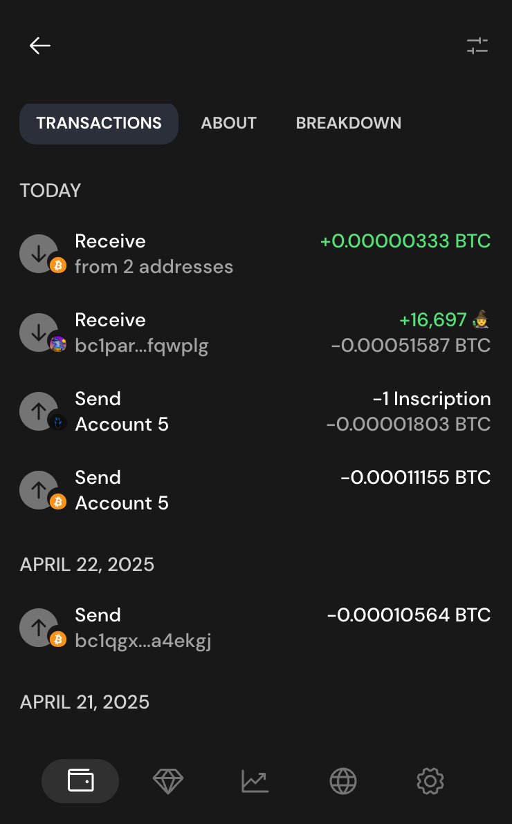 We've made your Bitcoin transaction history in Xverse much more informative and easy to read in the latest extension update!

We'll show Ordinals and Runes transferred in each transaction. And display your address book contacts instead of addresses when possible.