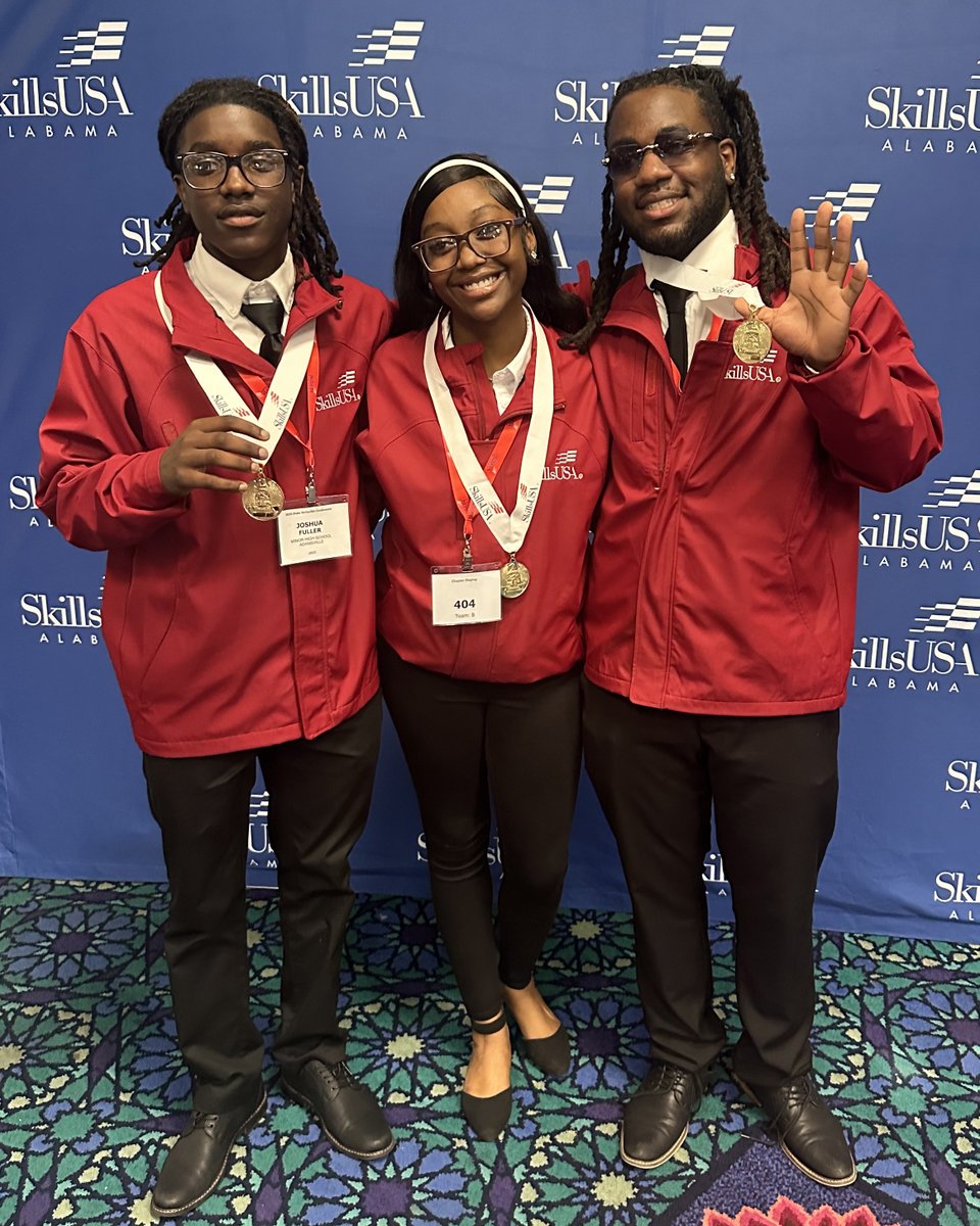 Jefferson County Schools (@jefcoed) on Twitter photo ๐ The <a href="/MinorHighTigers/">MinorHighTigers</a> shined at the 2025 Alabama #SkillsUSA State Championships, bringing home GOLD in Chapter Display and Entrepreneurship! Huge congrats to these students, and a special shoutout to Mr. Harold White, Alabama SkillsUSA Advisor of the Year! ๐๐ <a href="/JEFCOCareerTech/">JEFCOED Career Tech</a> ๐ The <a href="/MinorHighTigers/">MinorHighTigers</a> shined at the 2025 Alabama #SkillsUSA State Championships, bringing home GOLD in Chapter Display and Entrepreneurship! Huge congrats to these students, and a special shoutout to Mr. Harold White, Alabama SkillsUSA Advisor of the Year! ๐๐ <a href="/JEFCOCareerTech/">JEFCOED Career Tech</a>