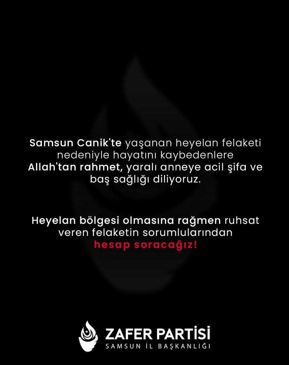 Canik ilçesinde meydana gelen heyelan nedeniyle mağdur olan tüm vatandaşlarımıza geçmiş olsun dileklerimizi  iletiyoruz.

Heyelan bölgesine ruhsat vererek halkın can ve mal güvenliğini tehlikeye atanlardan bu sorumsuzluğun hesabını soracağız!