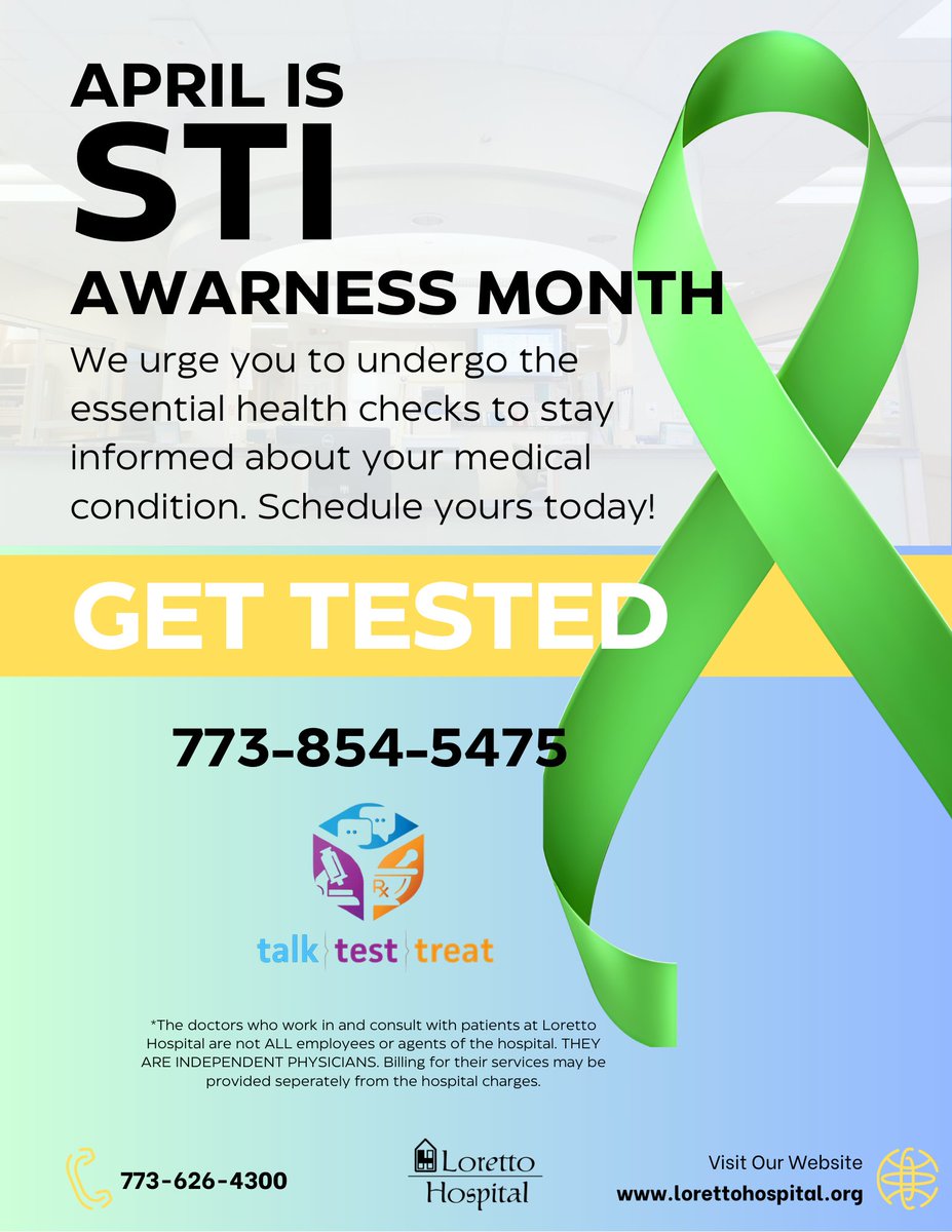April is STI Awareness Month! 
 STIs are common, but stigma doesn’t have to be.

✔️ Get tested
✔️ Know your status
✔️ Protect yourself and others
Your health is worth it. 

📞 Call 773-854-5475 today to schedule your essential health check. 💙 

#STIAwarenessMonth #GetTested