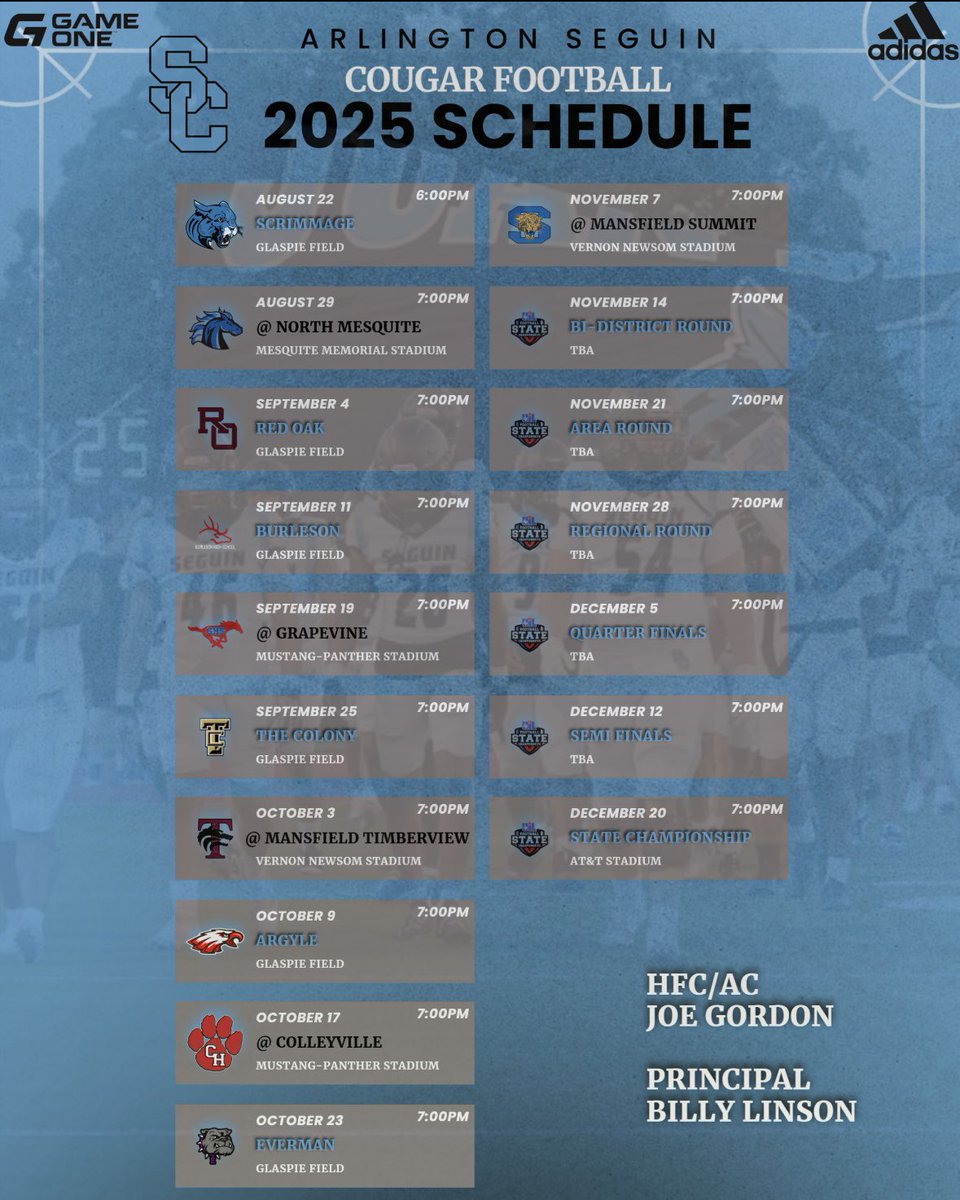 Seguin Cougar Football ππΎ (@seguincougarfb) on Twitter photo Excited for the upcoming 2025 season! #SeguinNation #Southside <a href="/coachjoegordon/">The Official Teammate of Today's Student Athlete</a> <a href="/blin_jr/">Billy Linson Jr</a> <a href="/JuanSeguinHS/">Juan Seguin HS</a> <a href="/AISD_ATH/">Arlington ISD Athletics</a> Excited for the upcoming 2025 season! #SeguinNation #Southside <a href="/coachjoegordon/">The Official Teammate of Today's Student Athlete</a> <a href="/blin_jr/">Billy Linson Jr</a> <a href="/JuanSeguinHS/">Juan Seguin HS</a> <a href="/AISD_ATH/">Arlington ISD Athletics</a>