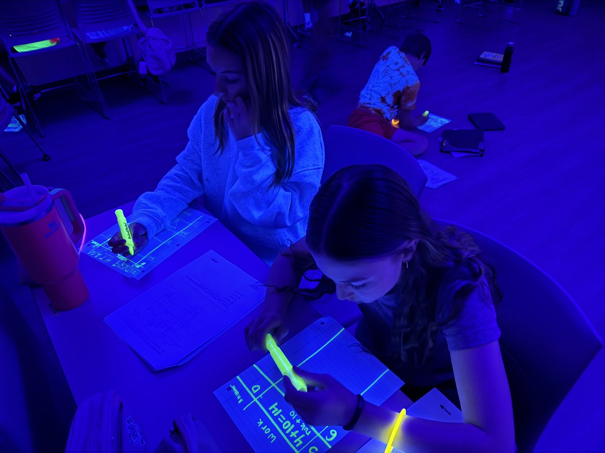 Check out the glow math happening in <a href="/downsthrowdowns/">Lizzie Downs</a> classroom today! 100% engagement in 5th grade math prepping for the big day tomorrow! Way to go Ms. Downs! #RISDBeTheOne <a href="/MohawkColts/">Mohawk Elementary</a>