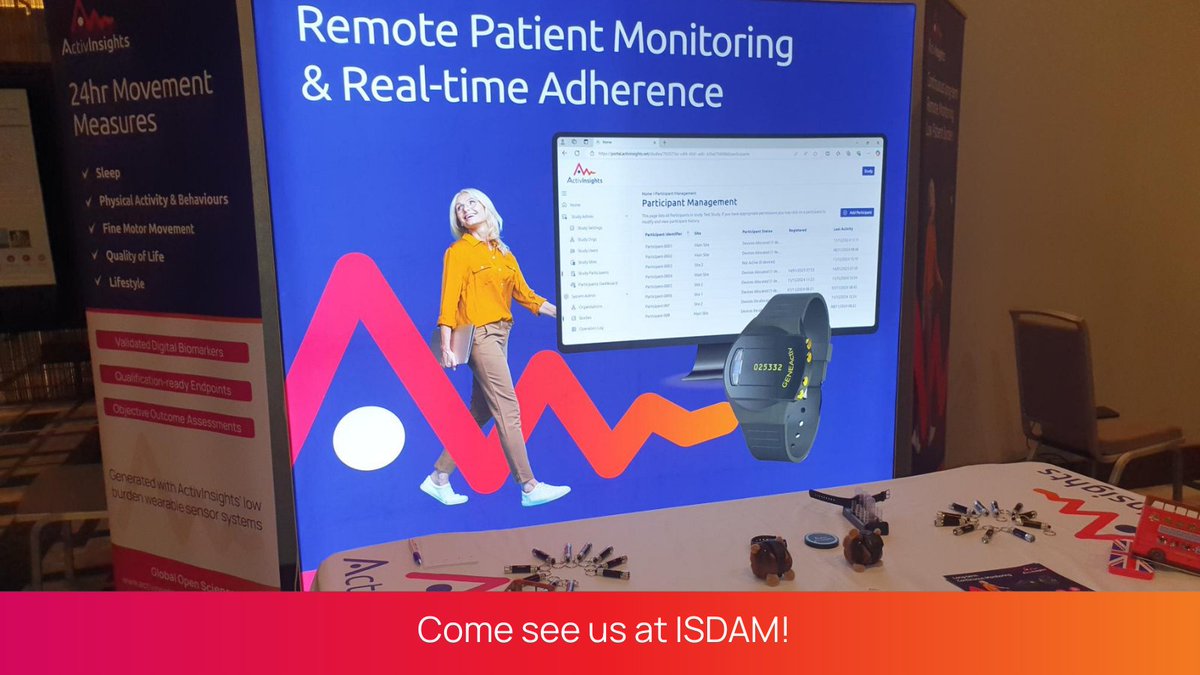 📍 We’re live from ISDAM!

Excited to be here exhibiting GENEActiv, the ActivInsights Band and our Study Management Hub. Everything’s looking great — come by and meet the team! 👋

#ISDAM #WearableTech