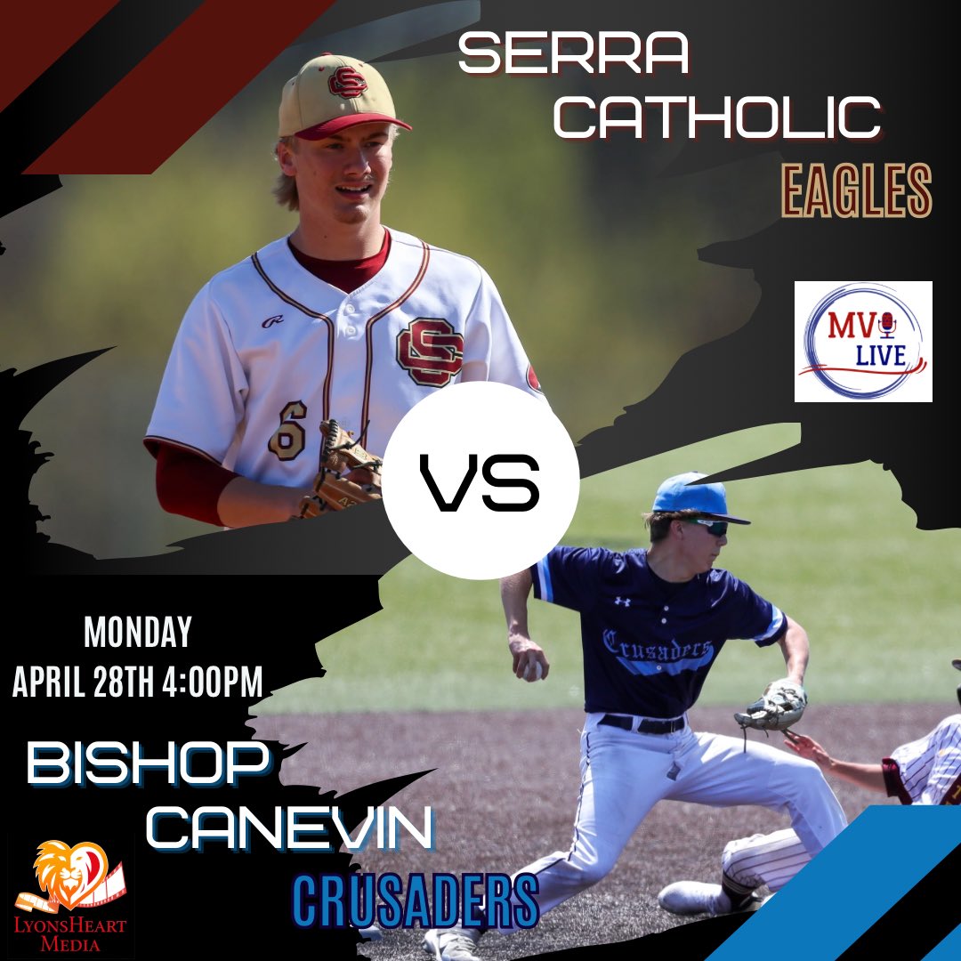 MVI Live (@live_mvi) on Twitter photo A monumental section showdown to start the week this afternoon on MVI Live as the Eagles and Crusaders battle for the first time this year
⚾️: Serra Catholic🆚 Bishop Canevin
📍PVAA
🕓4:00
🎙 <a href="/ALyons2631/">Alex Lyons</a>
💻 youtube.com/live/rcd6UEEql… A monumental section showdown to start the week this afternoon on MVI Live as the Eagles and Crusaders battle for the first time this year
⚾️: Serra Catholic🆚 Bishop Canevin
📍PVAA
🕓4:00
🎙 <a href="/ALyons2631/">Alex Lyons</a>
💻 youtube.com/live/rcd6UEEql…