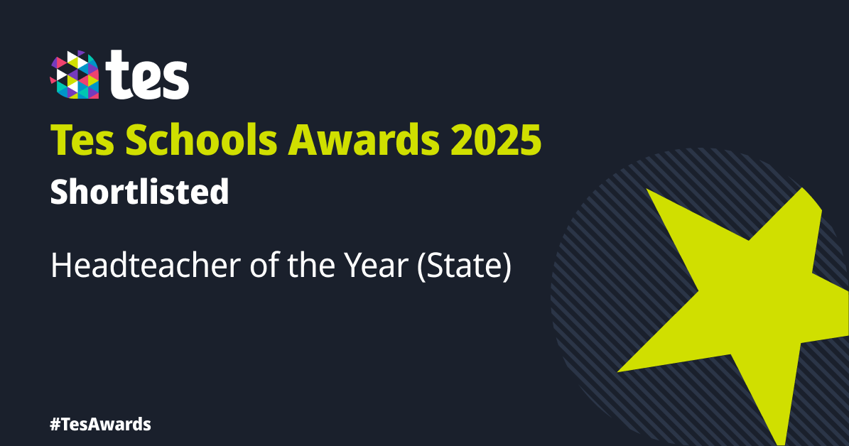 Whitefield School (@whitefield_nw2) on Twitter photo We are delighted to share some exciting news with you: Chris Hunt has been shortlisted for the prestigious 2025 TES Award for Headteacher of the Year.
The <a href="/tes/">Tes magazine</a> Schools Awards celebrate excellence by recognising the most inspiring individuals and institutions across the country. We are delighted to share some exciting news with you: Chris Hunt has been shortlisted for the prestigious 2025 TES Award for Headteacher of the Year.
The <a href="/tes/">Tes magazine</a> Schools Awards celebrate excellence by recognising the most inspiring individuals and institutions across the country.