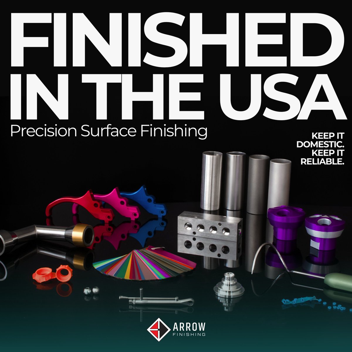 ArrowFinishing's tweet photo. Proudly Finished in the USA, all under one roof, we help our partners stay ahead with:
☑️ Fast, reliable turnaround times
☑️ No overseas shipping or customs delays
☑️Certified quality and compliance
☑️ In-House Workflow from Start to Finish

#SurfaceFinishing 🇺🇸 https://t.co/Wyf4HQc7tT