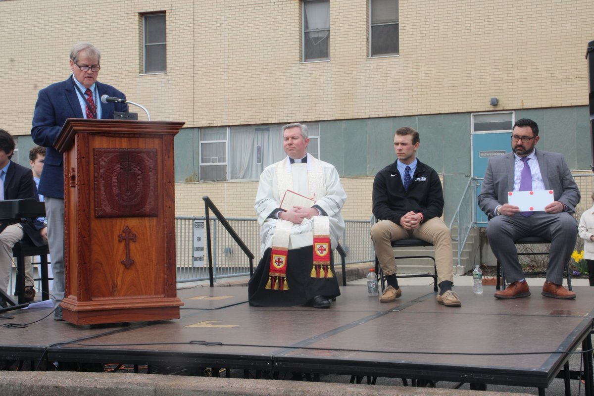 On April 11th, the Xavier High School community gathered for a tree dedication ceremony in memory of Brother Thomas Ryan, C.F.X.