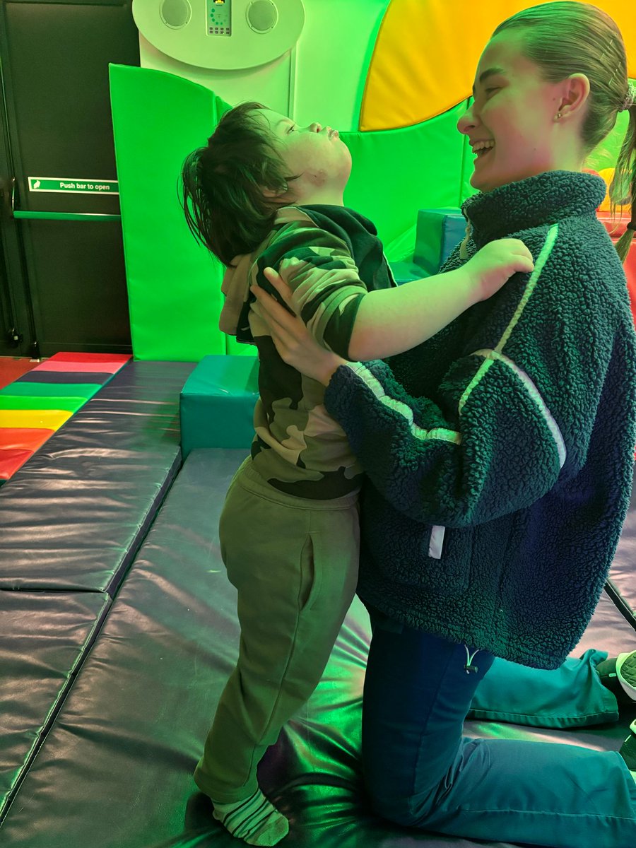 Soft play has benefits for every child, but especially so for kids with complex needs. Pictured are Ben and Stefan enjoying the safe and supportive space of our soft play room. 🌝🤘💜

👉Please donate via brnw.ch/21wSgUP to help us continue these special activities.