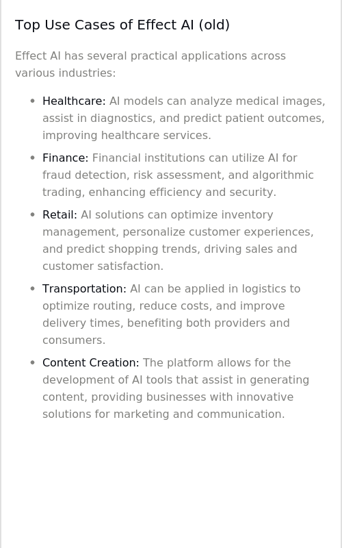botsfolio's tweet image. Is Effect AI (old) more than just a digital asset? 🤯 This image shows its diverse $Effect AI (old) use cases, and it&apos;s evolving fast! Check it out👇. @Effectaix #Crypto #EffectAi(old) #Investing #Trading botsfolio.com/crypto/effect-…
