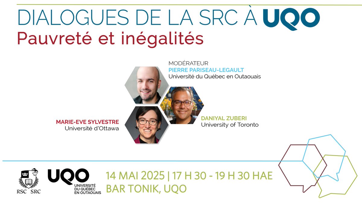 Soyez des nôtres pour le dernier volet des Dialogues de la SRC à l’UQO. Au cours de cet événement bilingue gratuit, les intervenants examineront les causes profondes et les conséquences de la pauvreté, des inégalités et de l’itinérance. Inscription : bit.ly/4lHrnNj