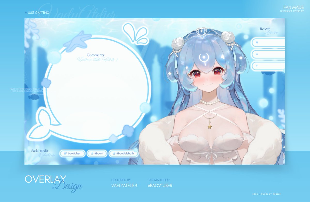 vaelyatelier's tweet photo. To spread some positivity I wanted to create an Overlay 🫧

FAN OVERLAY FOR @baovtuber ♡🐳

I don't think she'll ever see it, but I really wanted to create something for her because I really like the person she is 🫧

#vaelyatelier #vtuber #VtuberUprisings #baort #baobblebath https://t.co/amCD9uY3zV