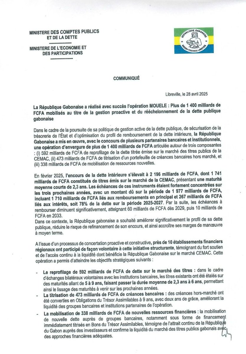 Ministère de l’Économie, des Finances, de la Dette tweet media