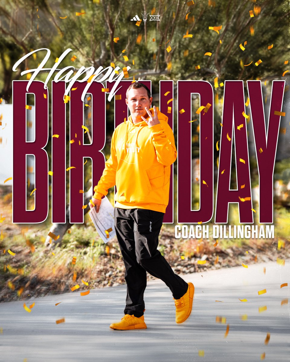 Sun Devil Football (@asufootball) on Twitter photo Born for the Valley, built for greatness 🔥
Happy Birthday Coach Dillingham! 🎉
<a href="/KennyDillingham/">Coach Dillingham</a> Born for the Valley, built for greatness 🔥
Happy Birthday Coach Dillingham! 🎉
<a href="/KennyDillingham/">Coach Dillingham</a>