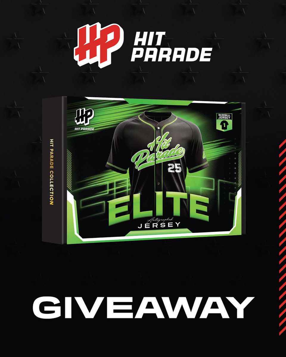 GIVEAWAY 🚨🚨 The final one…

we’re giving away a BRAND NEW box of 2025 Hit Parade Elite Baseball Jersey 🔥🔥

TO ENTER:
• Like this post 
• RT this post 
• Comment your favorite MLB Team 

winner will be picked 5/5/25