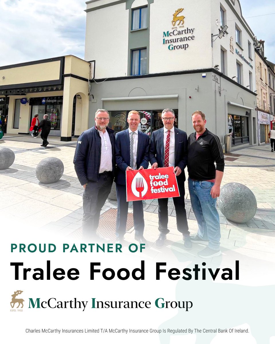@MIG_ie is proud to announce it will be the Official Insurance Partner of the Tralee Food Festival 2025. 🍽️🥗

📸: Ken Tobin (Tralee Food Fest), Kevin Sugrue (MIG, Tralee Commercial Manager), Donal Buckley (MIG, Tralee Branch Manager), and John McCarthy (Tralee Food Fest).