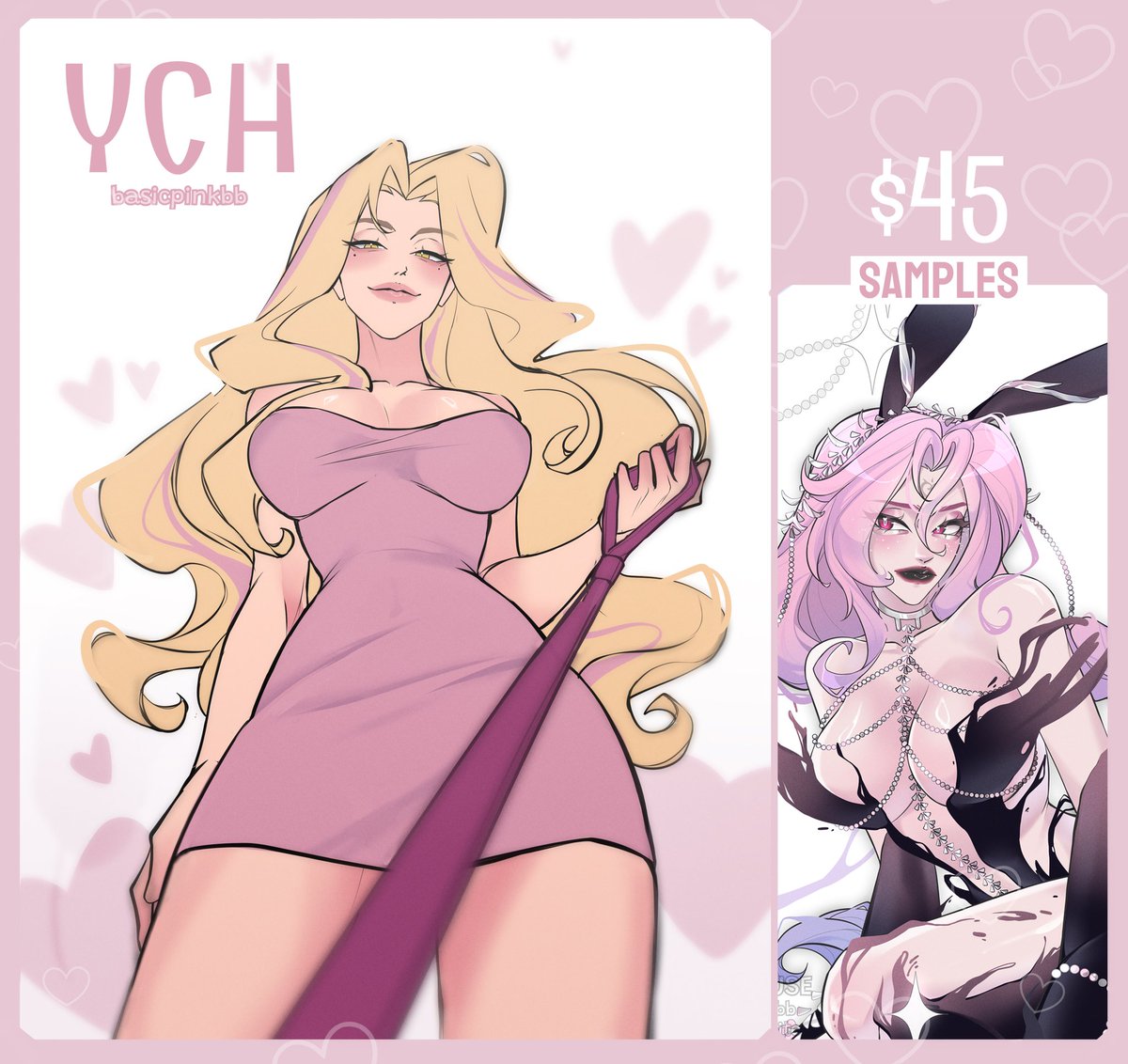 basicpinkbb_'s tweet image. ⟢ [ YCH 🐕💗 ] ⟢
Fix price: $45

Full render, multislot (2 for now), your outfit.
DM or comment to claim~

RTs are appreciated! ⟢