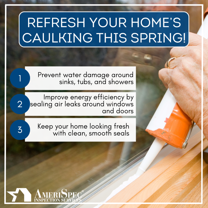 AmeriSpecOregon's tweet photo. 🛠️ Refresh Your Home’s Caulking This Spring! 🚿🏡 Old, crumbling caulk can lead to mold growth, higher energy bills, and hidden leaks. If yours is cracking or peeling, it might be time for a quick touch-up!
#MaintenanceMonday #HomeCareTips #Caulking #SpringHomeMaintenance https://t.co/lkeE2qvoJJ