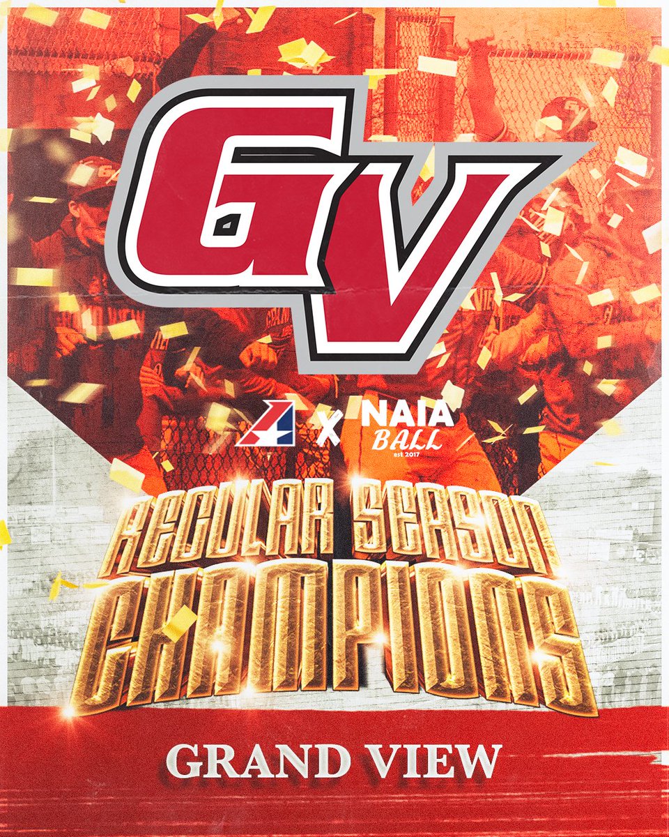 NAIA Ball (@naiaball) on Twitter photo 🚨 Grand View (IA) (33-9) wins the Heart Of America Regular Season Conference Championship. The Vikings had a conference record of (26-6) and will be the #1 seed in the conference tournament next week
<a href="/GVBaseball_/">Grand View Baseball</a> <a href="/VikingAthletics/">Viking Athletics</a> <a href="/HeartSportsNews/">Heart of America Athletic Conference</a>
#NAIABall 🚨 Grand View (IA) (33-9) wins the Heart Of America Regular Season Conference Championship. The Vikings had a conference record of (26-6) and will be the #1 seed in the conference tournament next week
<a href="/GVBaseball_/">Grand View Baseball</a> <a href="/VikingAthletics/">Viking Athletics</a> <a href="/HeartSportsNews/">Heart of America Athletic Conference</a>
#NAIABall