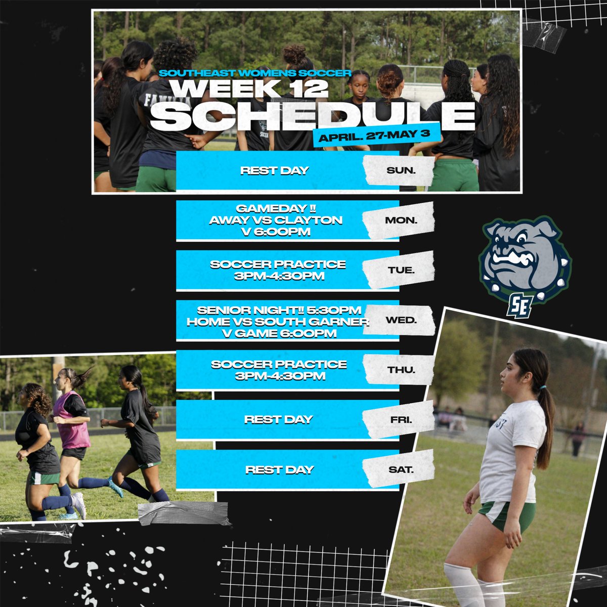 Week 12 is a big week for the girls🫢Wednesday will be our senior night, giving a farewell to our seniors at 5:30pm!🥳Today we have an away game at Clayton High