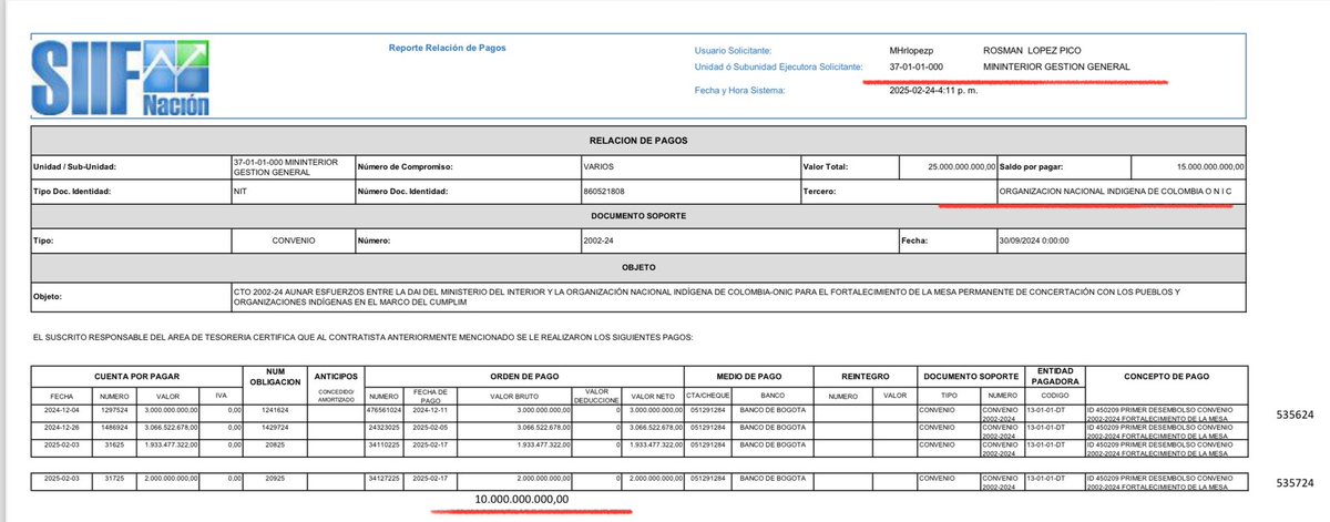 Daniel F. Briceño (@danielbricen) on Twitter photo En los últimos 4 meses el <a href="/MinInterior/">MinInterior Colombia</a> de Petro le ha girado 10.000 millones de pesos a la Organización Nacional Indígena - ONIC.
Hoy la ONIC está liderando el traslado de la minga a Bogotá para apoyar la politiquería de Petro.
Lo de la Universidad Nacional no es gratis. En los últimos 4 meses el <a href="/MinInterior/">MinInterior Colombia</a> de Petro le ha girado 10.000 millones de pesos a la Organización Nacional Indígena - ONIC.
Hoy la ONIC está liderando el traslado de la minga a Bogotá para apoyar la politiquería de Petro.
Lo de la Universidad Nacional no es gratis.