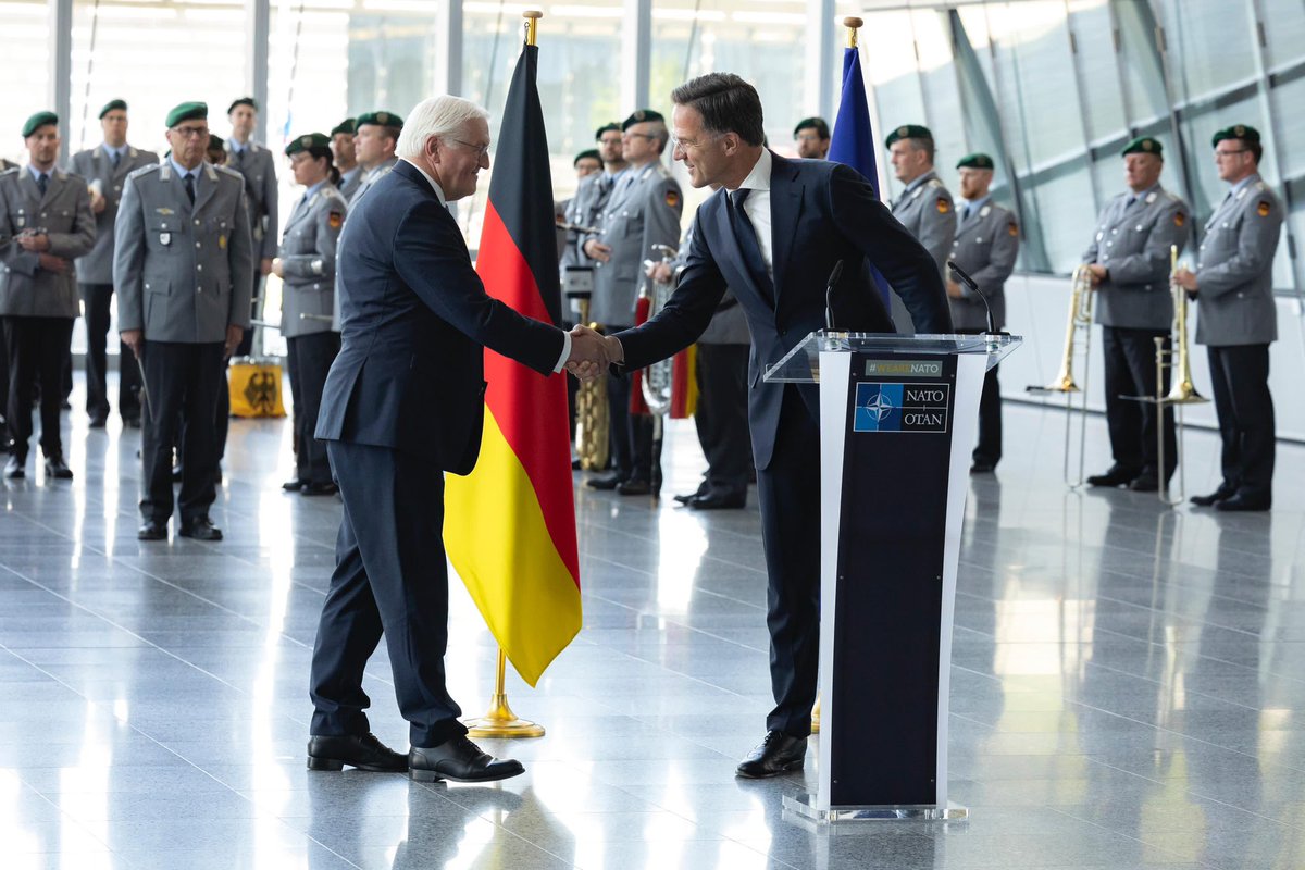 Honoured to welcome President Frank-Walter Steinmeier to mark 70 years since Germany joined NATO. Germany has proven to be a steadfast Ally and is a driving force in the Alliance, making major contributions to our security, incl through strong support for Ukraine.