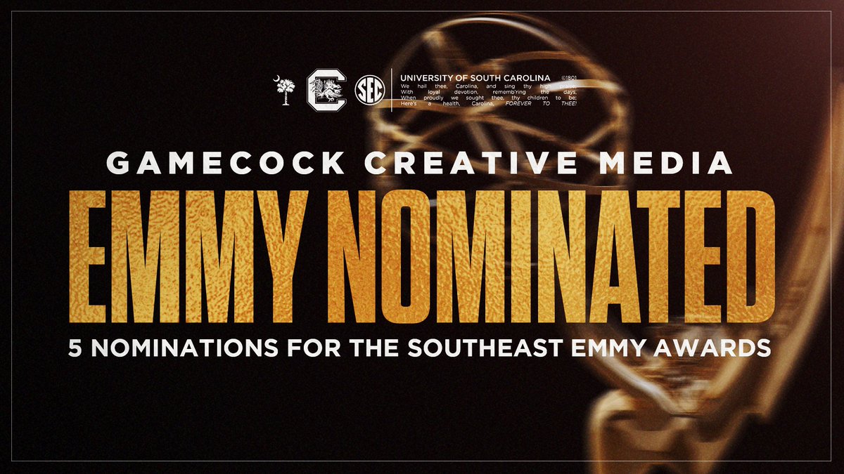 Your Emmy-Nominated Gamecocks. 😎💯

We pick up 5⃣ nominations ahead of this year's <a href="/SoutheastEMMY/">The Southeast EMMY® Awards</a> Awards. 

Congrats to all involved! #Gamecocks