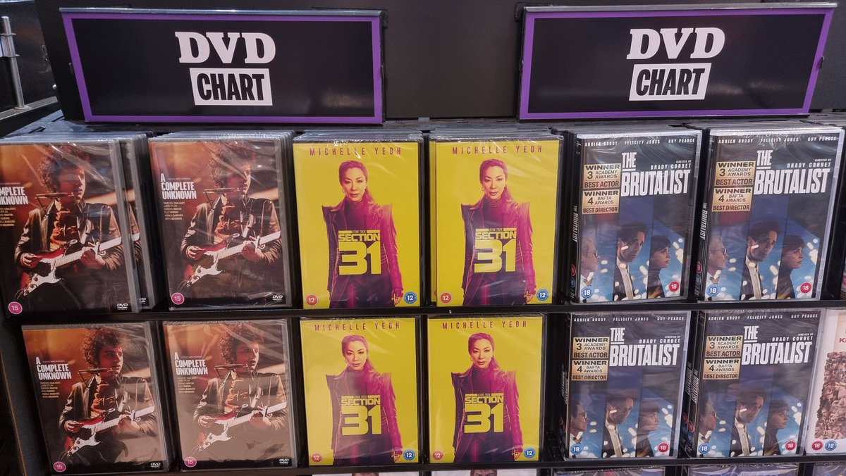 New to watch this week. We have the long awaited A Complete Unknown and the multi award winning Brutalist. All available in store now across all formats.