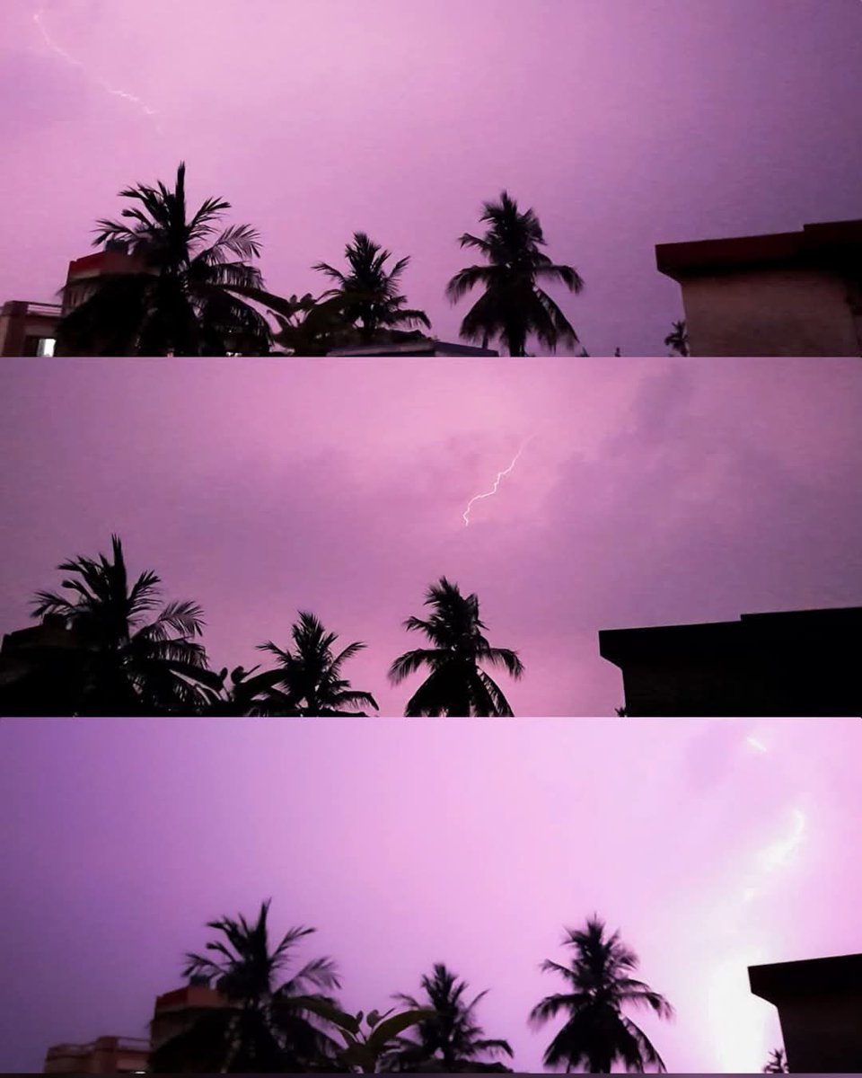 CycloneAnalyser's tweet photo. #Thundershow at #Mahestala near #Kolkata from the Gale force #Norwester captured by @AmitDasBata
Note-Purple #Lightning typically indicates severe thunderstorm as its hotter than other lightning & indicate occurrence of heavy precipitation or clouds with large ice/water droplets https://t.co/u5R1agTZ0v