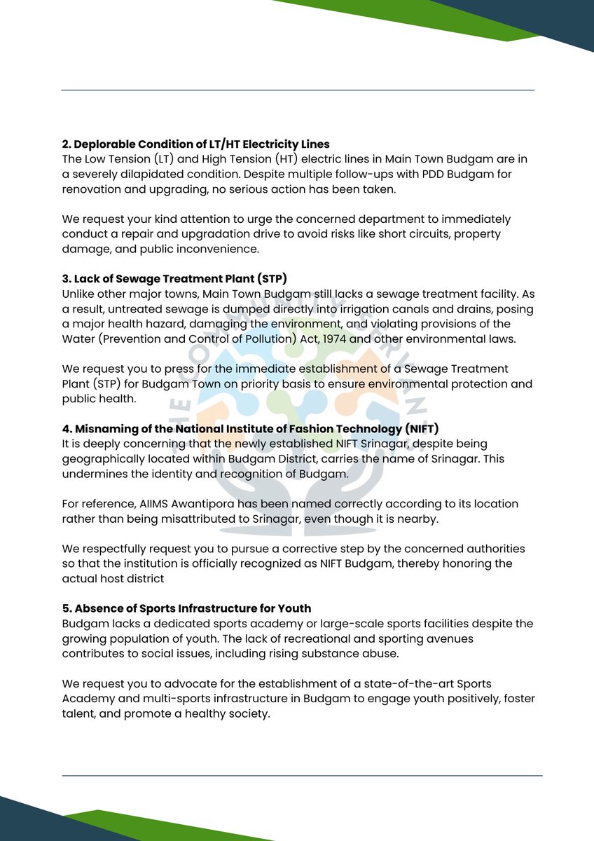 acc_tcs's tweet image. Today presented a memorandum to MP Jinab Aga Syed Ruhullah Mehdi on key civic issues of Main Town Budgam. Grateful for his positive response and commitment to addressing them!
#TheCommunityServants #Budgam #CommunityDevelopment #YouthForChange
@RuhullahMehdi
