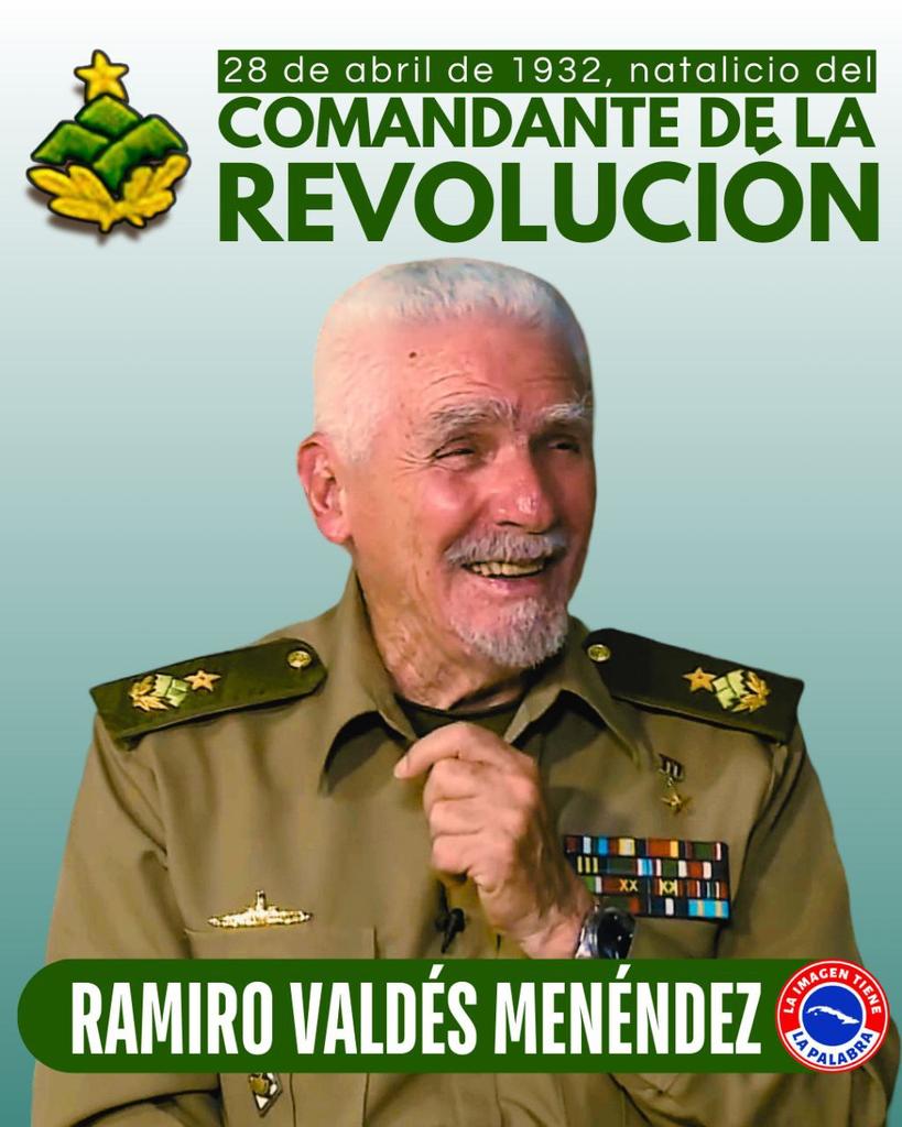 #CubaMined felicita en su cumpleaños 93 al Comandante de la Revolución Ramiro Valdés Menéndez .