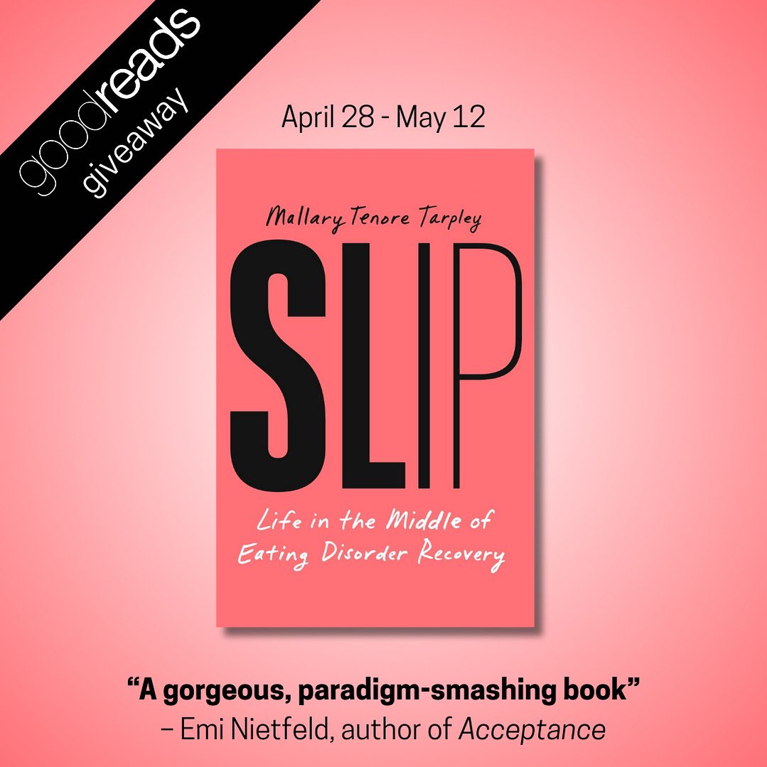Starting today, Goodreads is offering a giveaway of my forthcoming memoir, “SLIP: Life in the Middle of Eating Disorder Recovery.” You can sign up to win a free early copy from now until May 12! Sign up here: goodreads.com/giveaway/show/…
#eatingdisordersupport #eatingdisorderawareness