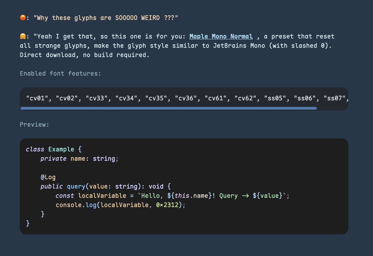 subframe7536's tweet photo. New section in V7.1
#maplemono https://t.co/qBWlFVfvj7