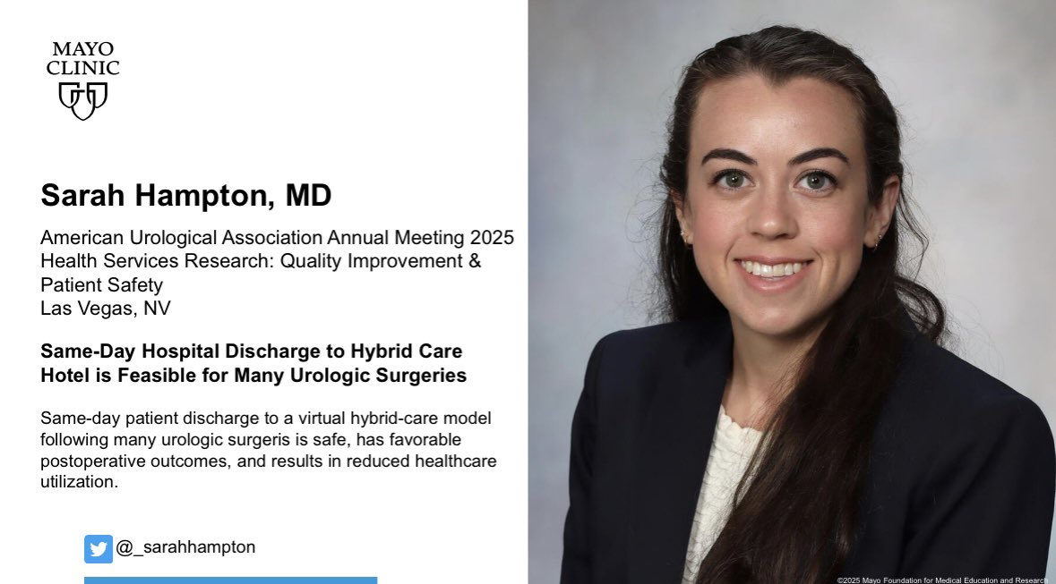 Mayo Clinic FL Urology Residency (@mayofl_urolres) on Twitter photo .<a href="/_sarahhampton/">Sarah Hampton</a> did a fantastic job presenting on how “same-day hospital discharge to hybrid care hotel is feasible for many urologic surgeries” this morning! Congratulations on your hard work and presentation, Dr. Hampton! 🔥 .<a href="/_sarahhampton/">Sarah Hampton</a> did a fantastic job presenting on how “same-day hospital discharge to hybrid care hotel is feasible for many urologic surgeries” this morning! Congratulations on your hard work and presentation, Dr. Hampton! 🔥