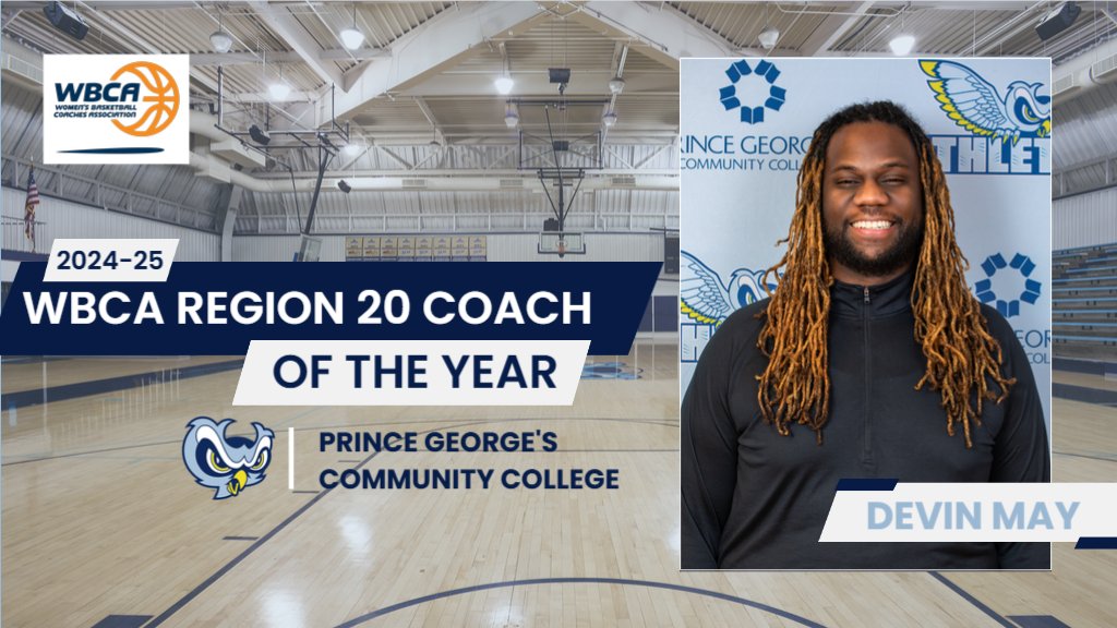 Prince George's CC Owls (@pgccowls) on Twitter photo Devin May (<a href="/CoachDJMay/">Coach Devin May</a>) Tabbed <a href="/WBCA1981/">Women’s Basketball Coaches Association</a> Region 20 Coach of the Year
pgccowls.com/sports/wbkb/20… Devin May (<a href="/CoachDJMay/">Coach Devin May</a>) Tabbed <a href="/WBCA1981/">Women’s Basketball Coaches Association</a> Region 20 Coach of the Year
pgccowls.com/sports/wbkb/20…