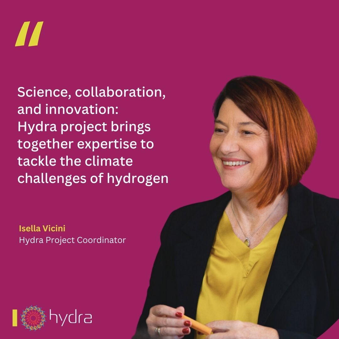 hydra_euproject's tweet photo. "𝘚𝘤𝘪𝘦𝘯𝘤𝘦, 𝘤𝘰𝘭𝘭𝘢𝘣𝘰𝘳𝘢𝘵𝘪𝘰𝘯, 𝘢𝘯𝘥 𝘪𝘯𝘯𝘰𝘷𝘢𝘵𝘪𝘰𝘯: 𝘩𝘺𝘥𝘳𝘢-𝘱𝘳𝘰𝘫𝘦𝘤𝘵 𝘱𝘳𝘰𝘫𝘦𝘤𝘵 𝘣𝘳𝘪𝘯𝘨𝘴 𝘵𝘰𝘨𝘦𝘵𝘩𝘦𝘳 𝘦𝘹𝘱𝘦𝘳𝘵𝘪𝘴𝘦 𝘵𝘰 𝘵𝘢𝘤𝘬𝘭𝘦 𝘵𝘩𝘦 𝘤𝘭𝘪𝘮𝘢𝘵𝘦 𝘤𝘩𝘢𝘭𝘭𝘦𝘯𝘨𝘦𝘴 𝘰𝘧 𝘩𝘺𝘥𝘳𝘰𝘨𝘦𝘯." Isella Vicini, Pjct Coordinator https://t.co/WDspPUp3yE